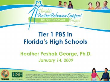 Tier 1 PBS in Floridas High Schools