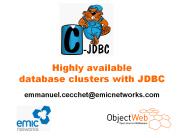Highly available database clusters with JDBC