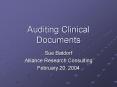 Auditing Clinical Documents PowerPoint PPT Presentation