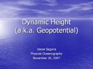 Dynamic Height (a.k.a. Geopotential)