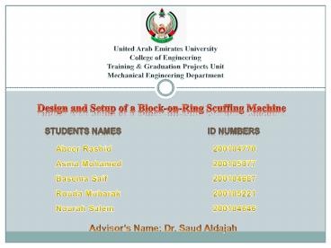 Design and Setup of a BlockonRing Scuffing Machine