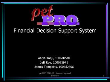 Financial Decision Support System