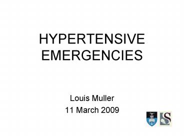 HYPERTENSIVE EMERGENCIES