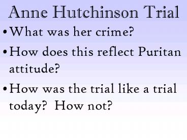 Anne Hutchinson Trial