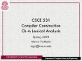 CSCE 531 Compiler Construction Ch.4: Lexical Analysis PowerPoint PPT Presentation