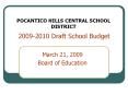2009-2010 Draft School Budget PowerPoint PPT Presentation