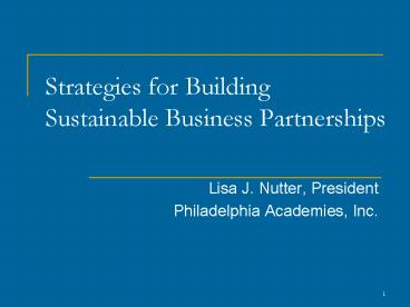 Strategies for Building Sustainable Business Partnerships