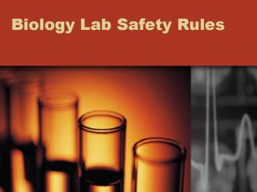 Biology Lab Safety Rules