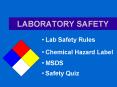LABORATORY SAFETY PowerPoint PPT Presentation
