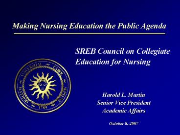 Making Nursing Education the Public Agenda