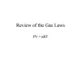 Review of the Gas Laws PowerPoint PPT Presentation