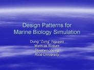 Design Patterns for Marine Biology Simulation