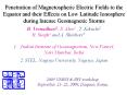 Penetration of Magnetospheric Electric Fields to the Equator and their Effects on Low Latitude Ionosphere during Intense Geomagnetic Storms PowerPoint PPT Presentation