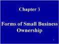 Forms of Small Business Ownership PowerPoint PPT Presentation