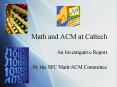 Math and ACM at Caltech PowerPoint PPT Presentation