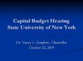 Capital Budget Hearing State University of New York PowerPoint PPT Presentation