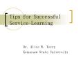Tips for Successful Service-Learning PowerPoint PPT Presentation