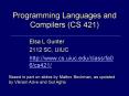 Programming Languages and Compilers (CS 421) PowerPoint PPT Presentation