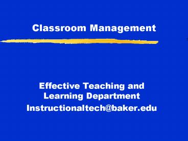 Classroom Management