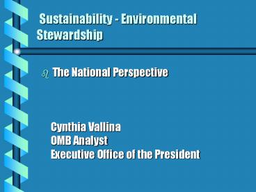 Sustainability Environmental Stewardship