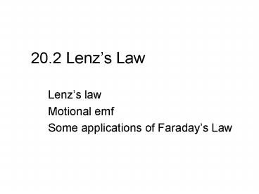 20'2 Lenzs Law