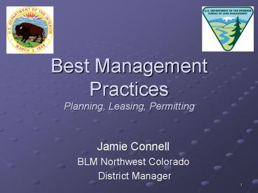 Best Management Practices Planning, Leasing, Permitting