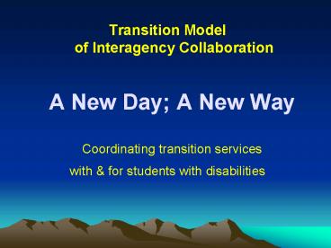 Transition Model of Interagency Collaboration