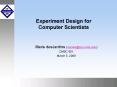 Experiment Design for Computer Scientists PowerPoint PPT Presentation