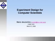 Experiment Design for Computer Scientists