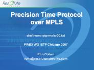 Precision Time Protocol over MPLS