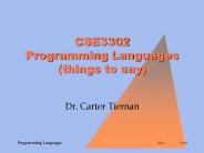 CSE3302 Programming Languages (things to say)