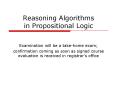 Reasoning Algorithms in Propositional Logic PowerPoint PPT Presentation