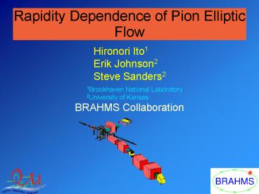 Rapidity Dependence of Pion Elliptic Flow
