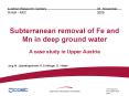 Subterranean removal of Fe and Mn in deep ground water PowerPoint PPT Presentation