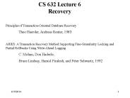 CS 632 Lecture 6