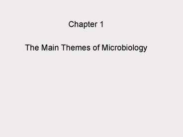The Main Themes of Microbiology