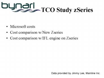 TCO Study zSeries