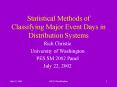 Statistical Methods of Classifying Major Event Days in Distribution Systems PowerPoint PPT Presentation