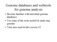 Genome databases and webtools for genome analysis