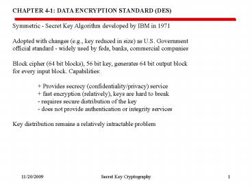 PPT – Data Encryption Standard (DES) PowerPoint presentation | free to ...