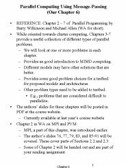 Parallel Computing Using Message-Passing (Our Chapter 6)