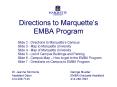 Directions to Marquettes EMBA Program PowerPoint PPT Presentation