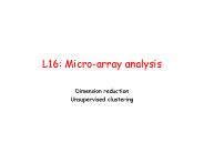 L16: Micro-array analysis