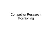Competitor Research: Positioning