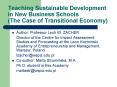 Teaching Sustainable Development in New Business Schools (The Case of Transitional Economy) PowerPoint PPT Presentation