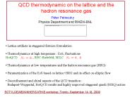 QCD thermodynamic on the lattice and the