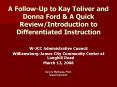 A FollowUp to Kay Toliver and Donna Ford PowerPoint PPT Presentation