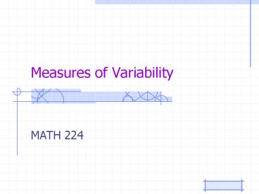 Measures of Variability