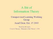 A Bit of Information Theory