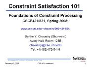 Foundations of Constraint Processing